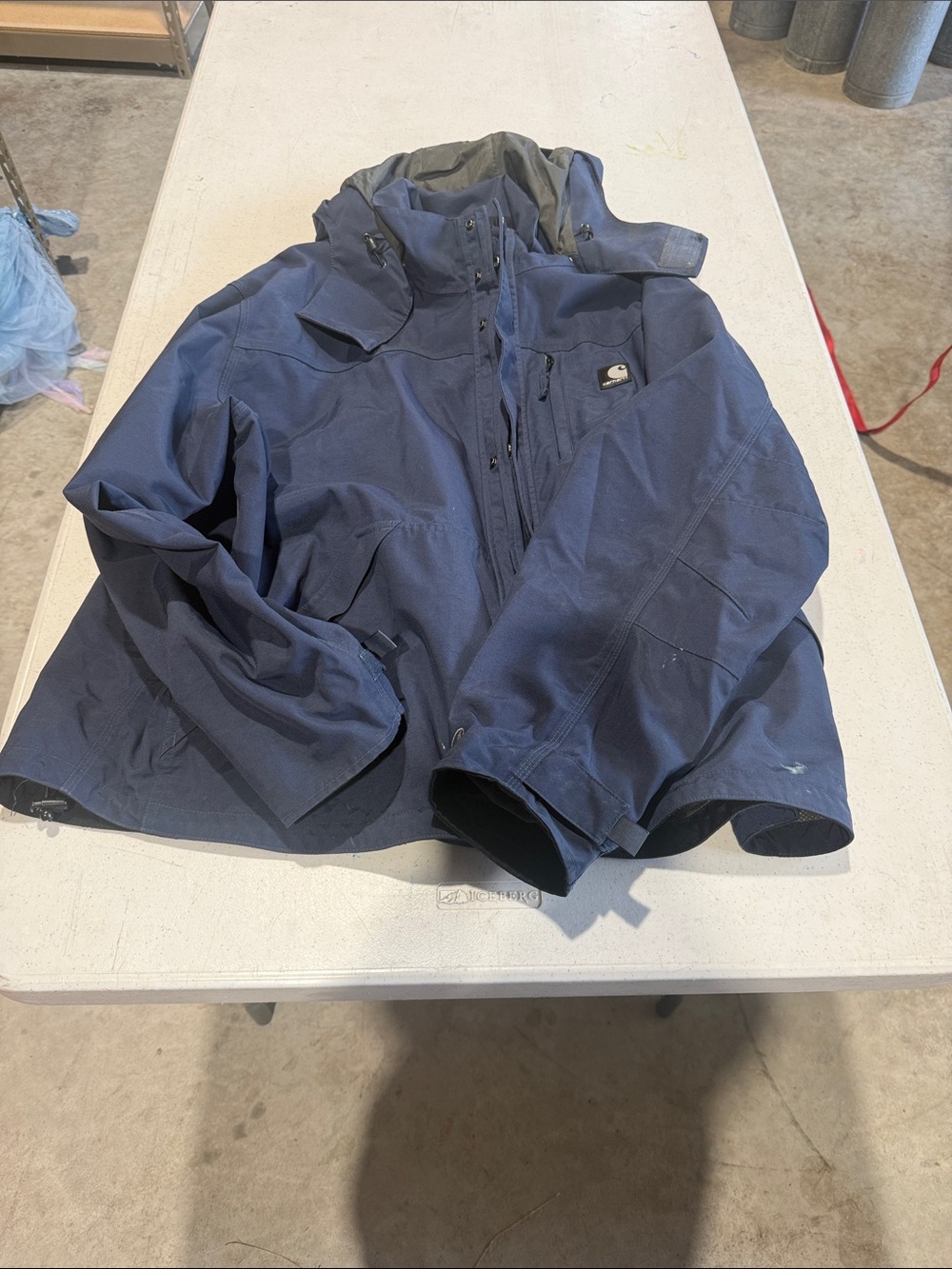 Carhartt Dark Navy Hooded Work Jacket